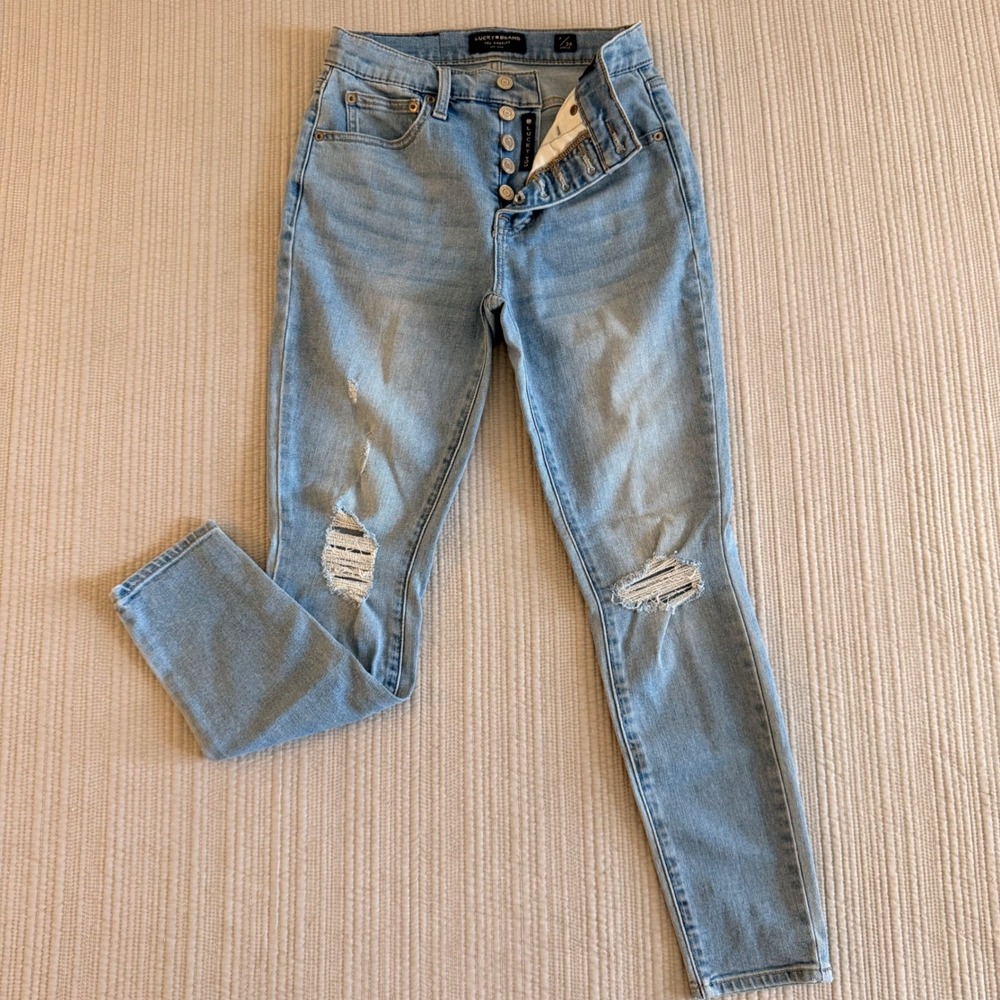 Lucky Brand Women's Bridgette High Rise Skinny Jeans Light Wash Ankle Size 2/26A